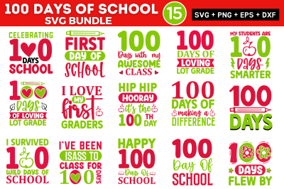 100 days of School SVG Bundle