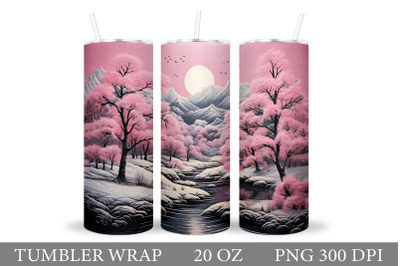 Winter Landscape Tumbler. Winter Tumbler Wrap Design