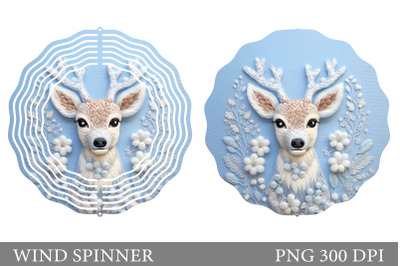 Knitted Deer Spinner Sublimation. Reindeer Wind Spinner
