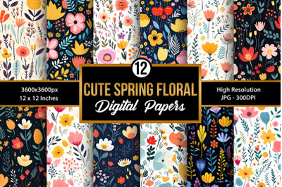 Spring Floral Garden Digital Papers