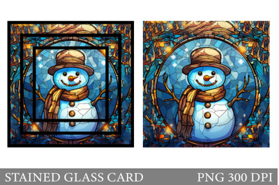 Stained Glass Snowman Card Sublimation