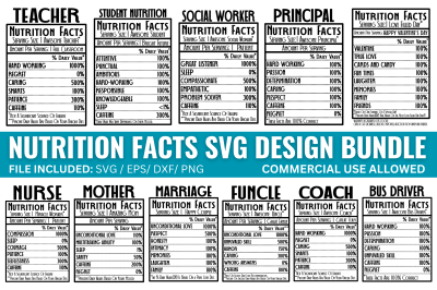 Nutrition Facts SVG Design Bundle