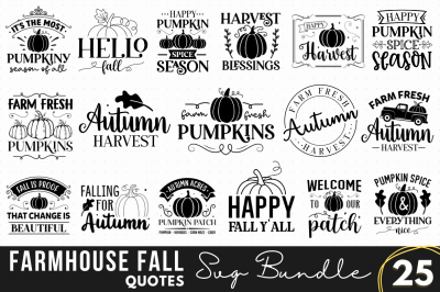 Farmhouse Fall Sign SVG Bundle