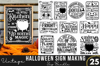 Vintage Halloween Sign SVG Bundle