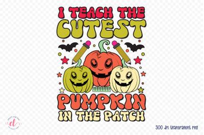Halloween Teacher Sublimation Design PNG