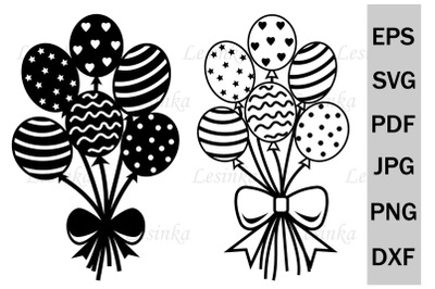 SVG balloons, clipart, sublimation, file clipping