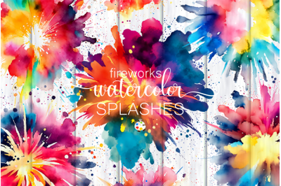 Firework Splashes - Watercolor Design Elements
