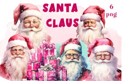 Pink christmas clipart Santa claus. Sublimation