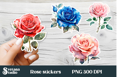 Rose flower stickers | Printable flower stickers