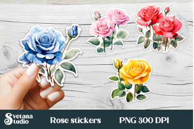 Rose flower stickers printable | Printable flower stickers