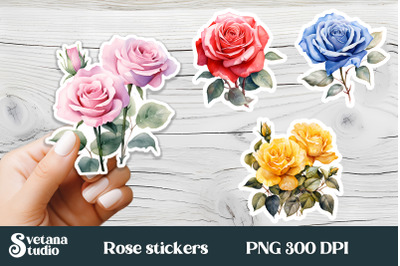 Rose flower stickers design | Printable rose stickers PNG