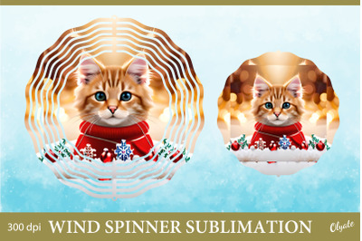Cat Wind Spinner PNG. Winter Wind Spinner Sublimation