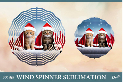 Cats Wind Spinner PNG. Christmas Wind Spinner Sublimation