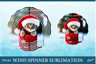 Christmas Wind Spinner. Cat Wind Spinner Sublimation