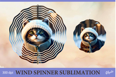 Cat In The Hat Wind Spinner Sublimation. Winter PNG