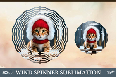 Winter Cat Wind Spinner. Cat Wind Spinner PNG