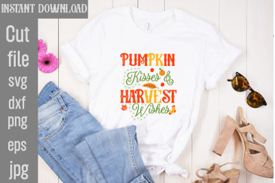 Pumpkin Kisses &amp;amp; Harvest Wishes SVG cut file&2C;Pumpkin Kisses &amp;amp; Harvest