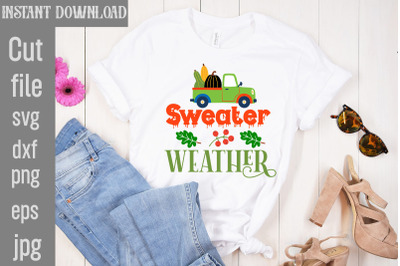 Sweater Weather SVG cut file,Fall Porch Sign Svg Bundle, Fall Svg Happ