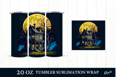 Haunted House Halloween Tumbler. 20 OZ Tumbler Wrap &nbsp;