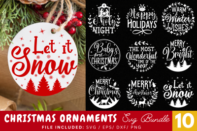 Christmas Round Ornaments SVG Bundle