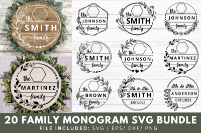 Family Monogram SVG Bundle