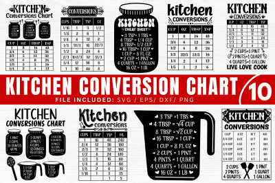 Kitchen Conversion Chart  Svg Bundle