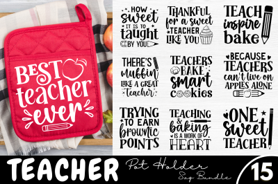 Teacher Pot Holders SVG Bundle