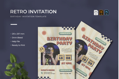 Retro - Birthday Invitation