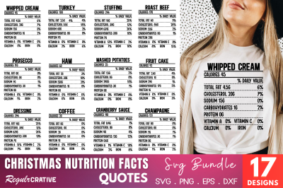 Christmas Nutrition Facts SVG Bundle