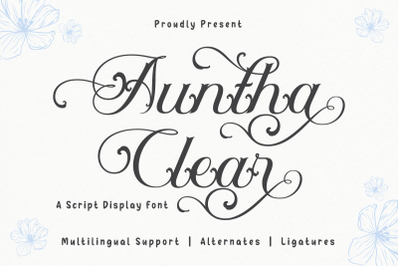 Auntha Clear | Script Font