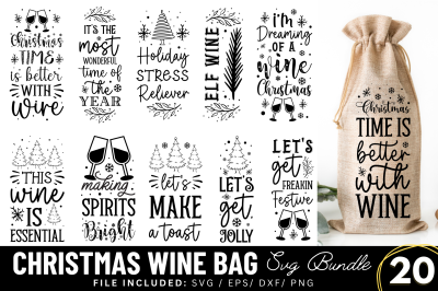 Christmas Wine Bag SVG Bundle