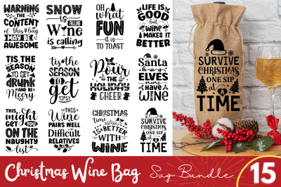 Christmas Wine SVG Bundle