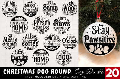 Christmas Dog Round &nbsp;SVG &nbsp;Bundle