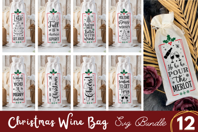 Christmas Wine Bag SVG Bundle