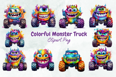 Colorful Monster Truck Sublimation