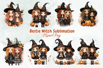 Bestie Witch Sublimation Clipart