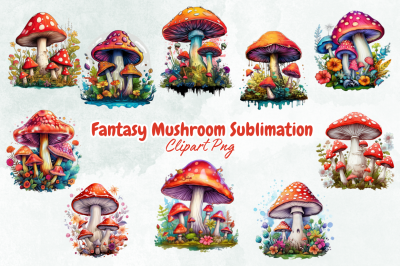 Fantasy Mushroom Sublimation Clipart