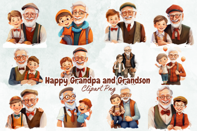 Happy Grandpa and Grandson Sublimation