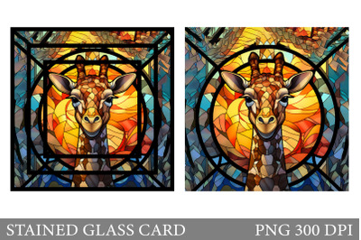 Stained Glass Giraffe Card. Stained Glass Card Design