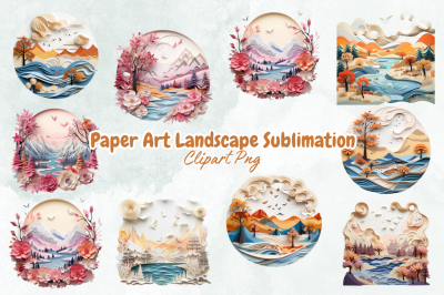 Paper Art Landscape Sublimation Bundle