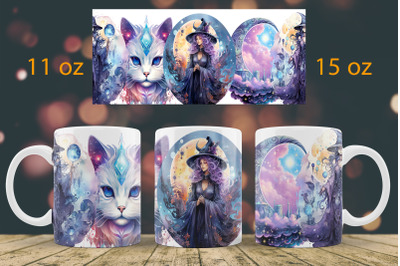 Halloween mug wrap design Witch mug Sublimation PNG