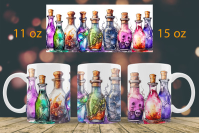 Halloween mug wrap design Potion mug Sublimation PNG