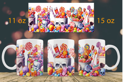 Halloween mug wrap design Candy mug Sublimation PNG