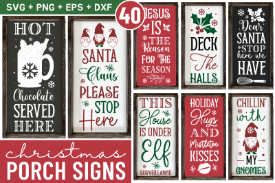 Christmas Porch Signs SVG Bundle