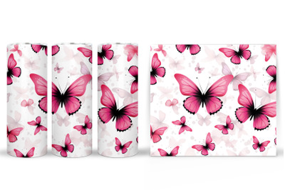 Pink Butterflies Tumbler Wrap. Butterfly Tumbler Wrap Design