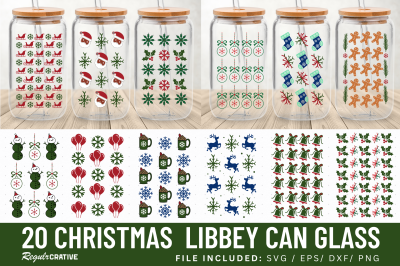 Christmas Libbey Can Glass SVG Bundle