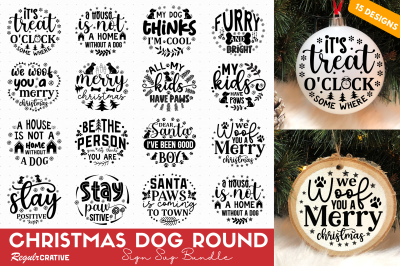 Christmas Dog Round SVG Bundle