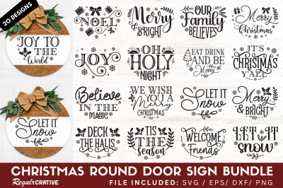 Christmas Door Hanger SVG Bundle