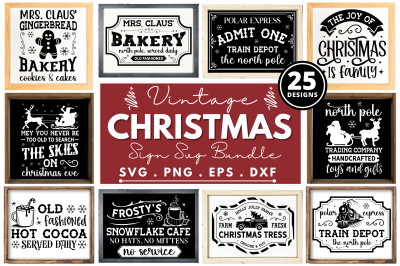 Farmhouse Christmas Sign SVG Bundle