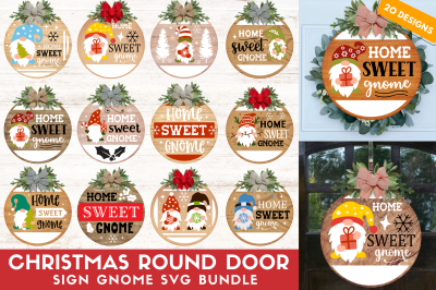 Christmas Round gnome &amp;nbsp;SVG Bundle